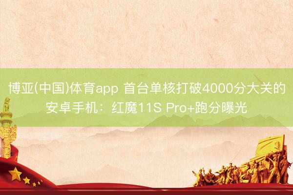 博亚(中国)体育app 首台单核打破4000分大关的安卓手机：红魔11S Pro+跑分曝光