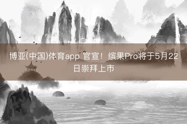 博亚(中国)体育app 官宣！缤果Pro将于5月22日崇拜上市