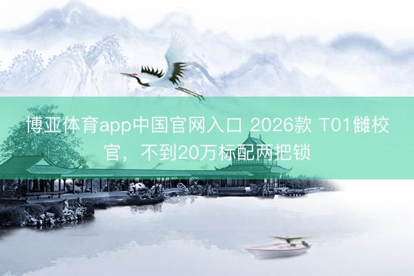 博亚体育app中国官网入口 2026款 T01雠校官，不到20万标配两把锁