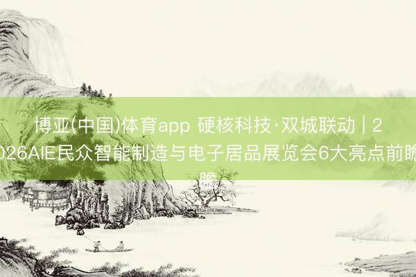 博亚(中国)体育app 硬核科技·双城联动 | 2026AIE民众智能制造与电子居品展览会6大亮点前瞻