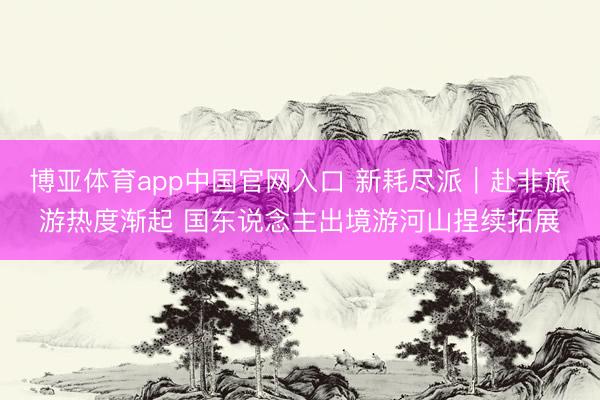 博亚体育app中国官网入口 新耗尽派｜赴非旅游热度渐起 国东说念主出境游河山捏续拓展