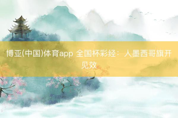 博亚(中国)体育app 全国杯彩经:人墨西哥旗开见效