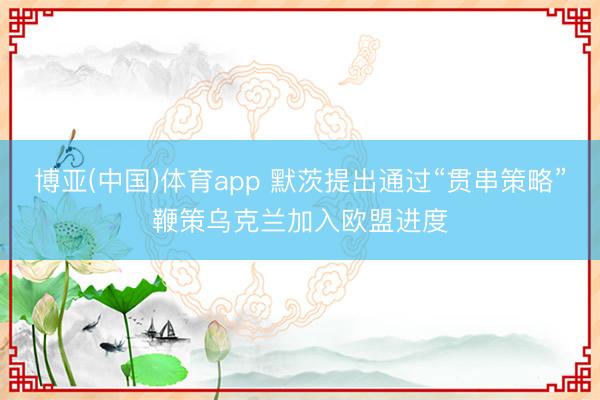 博亚(中国)体育app 默茨提出通过“贯串策略”鞭策乌克兰加入欧盟进度